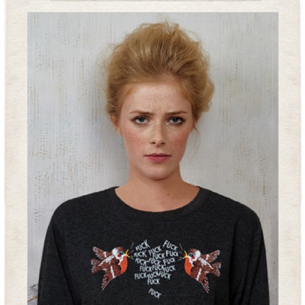 Locher’s embroidered birds F*ck sweatshirt